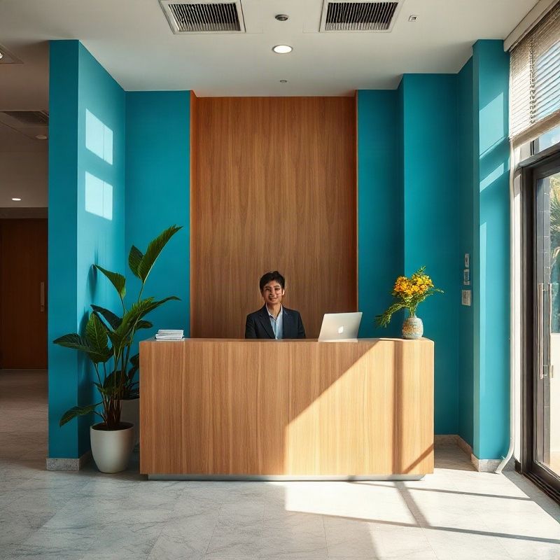 Recepção do escritório da Lumenqpulse no Rio de Janeiro